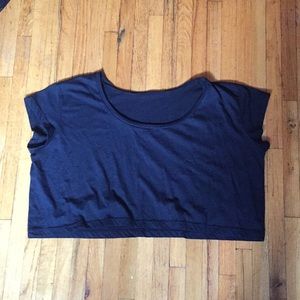 American Apparel Navy T-shirt Style Crop Top